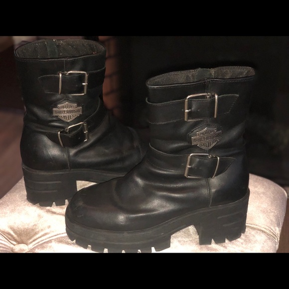 harley davidson black leather boots